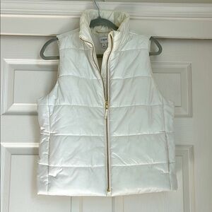 J. Crew White Puffer Vest